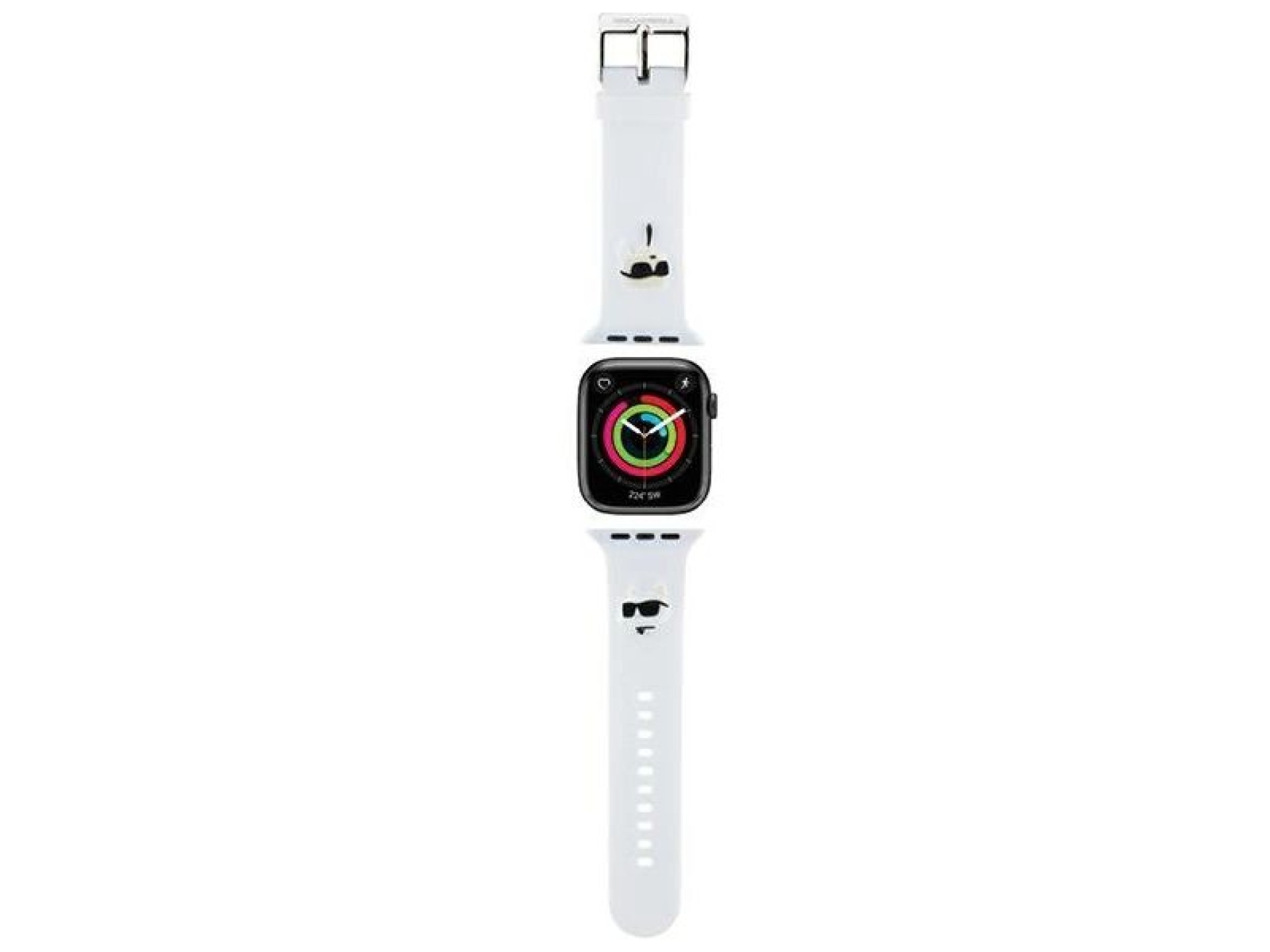Pulseira Karl Lagerfeld 3D em borracha com as cabeças de Karl e Choupette para Apple Watch 42/44/45/