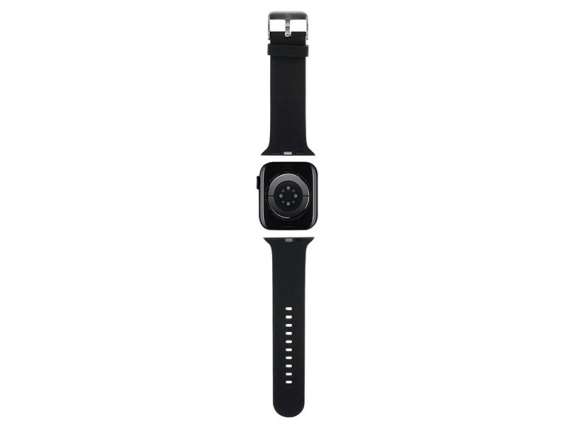 Correa Karl Lagerfeld 3D de goma con cabezas de choupette para Apple Watch de 38/40/41 mm - Negra