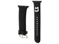 Correa Karl Lagerfeld 3D de goma con cabezas de choupette para Apple Watch de 38/40/41 mm - Negra Correa Karl Lagerfeld 3D de goma con cabezas de choupette para Apple Watch de 38/40/41 mm - Negra