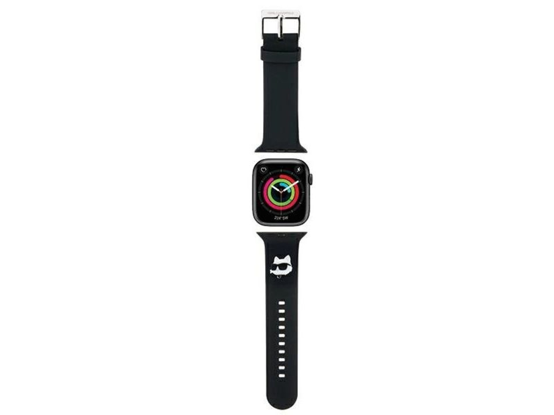 Pulseira de borracha 3D Choupette de Karl Lagerfeld para Apple Watch 42/44/45/49mm - Preta