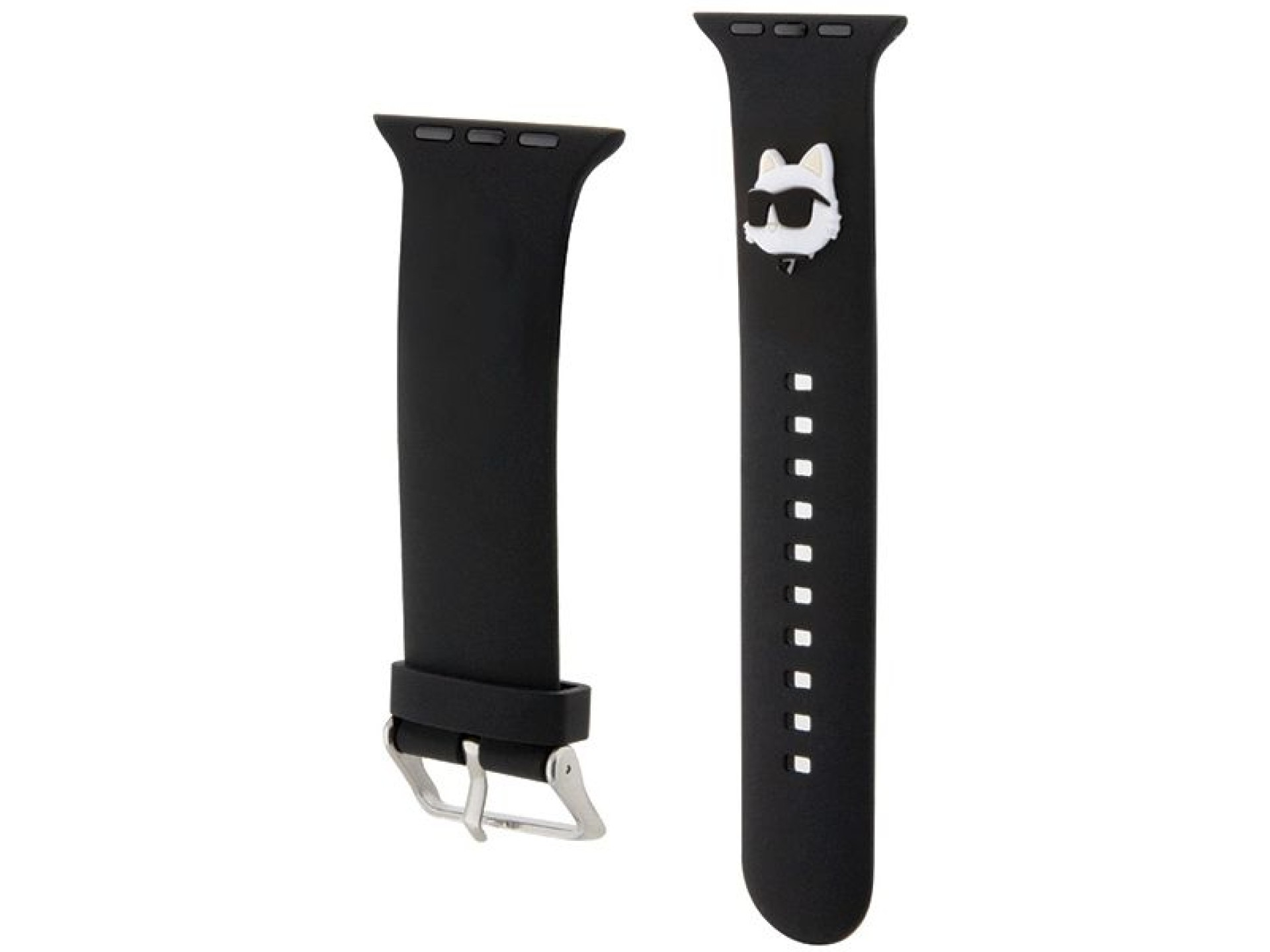 Pulseira de borracha 3D Choupette de Karl Lagerfeld para Apple Watch 42/44/45/49mm - Preta