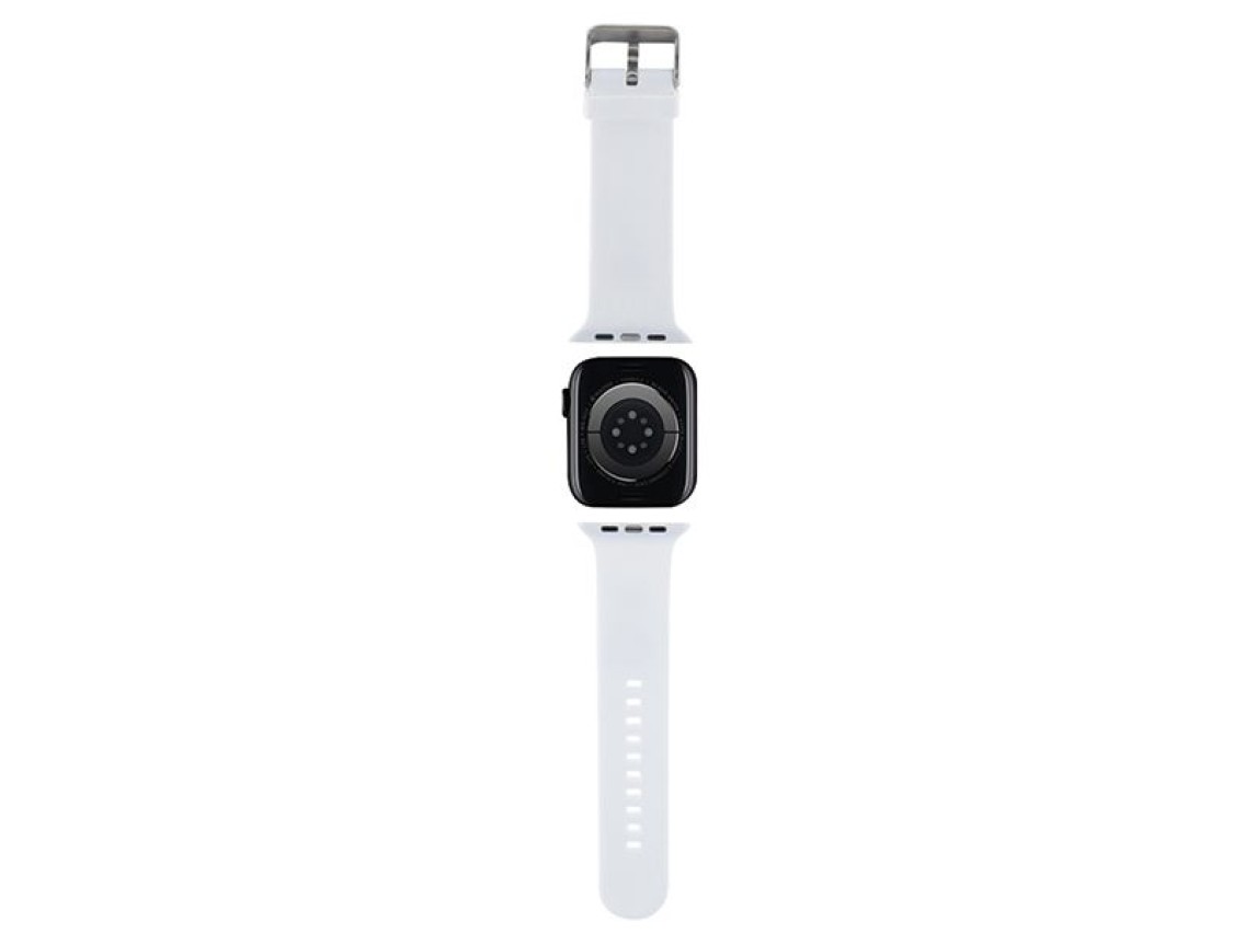 Correa Karl Lagerfeld 3D de goma con cabezas de choupette para Apple Watch de 38/40/41 mm - Blanca