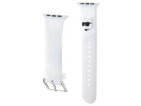 Correa Karl Lagerfeld 3D de goma con cabezas de choupette para Apple Watch de 38/40/41 mm - Blanca