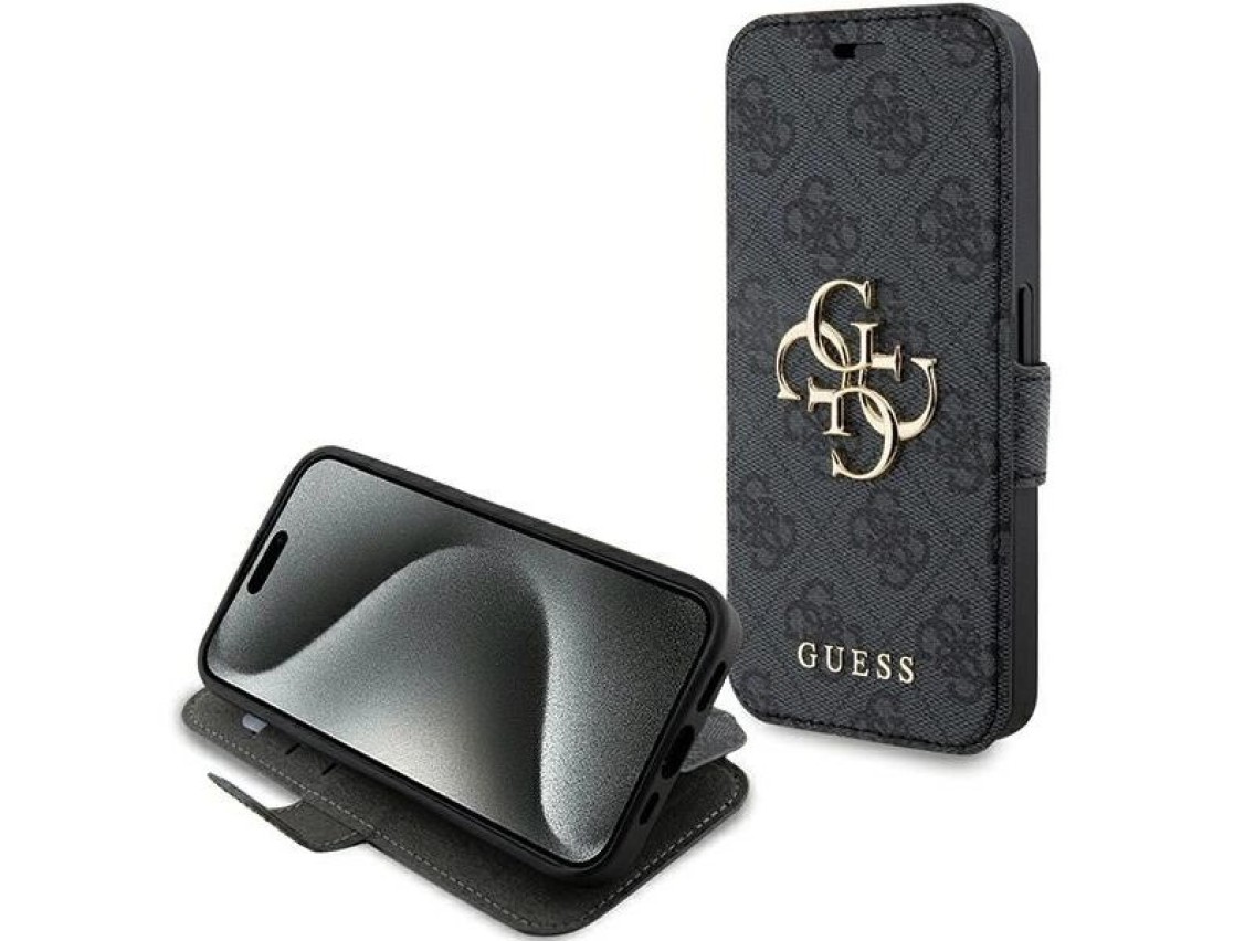 Guess 4G Metal Logo case for iPhone 15 Pro - gray