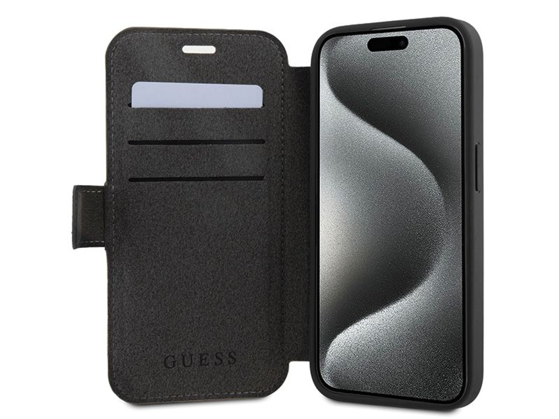 Guess 4G Metal Logo case for iPhone 15 Pro - gray