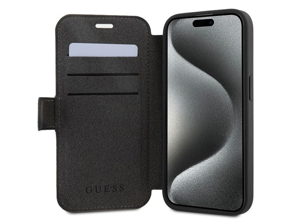 Guess 4G Metal Logo case for iPhone 15 Pro - gray