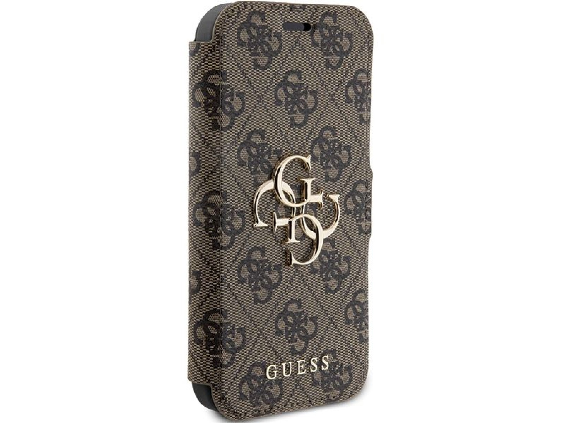 Capa Guess 4G com logo metálico para iPhone 15 Pro - marrom
