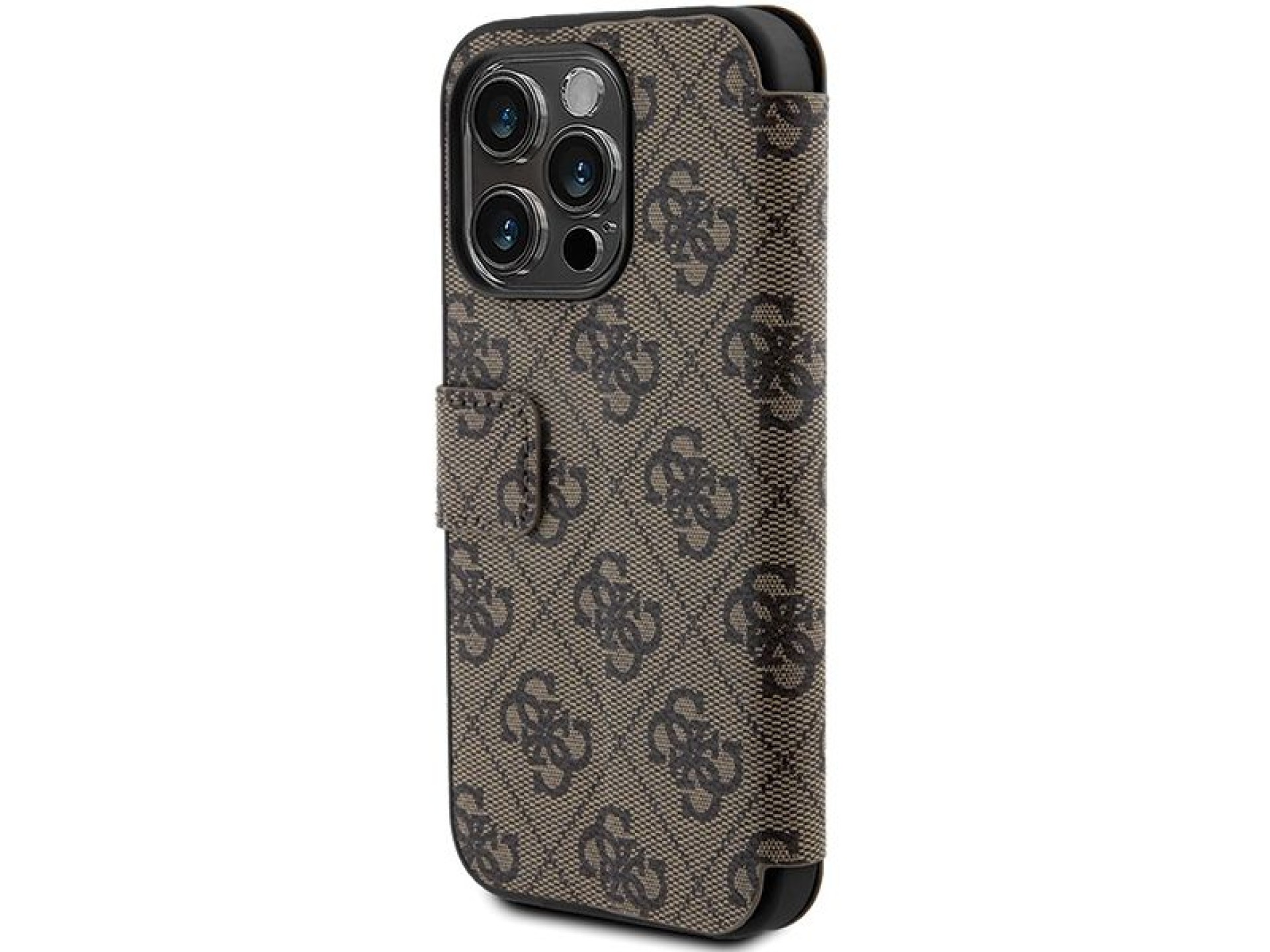 Capa Guess 4G com logo metálico para iPhone 15 Pro - marrom