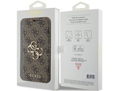 Capa Guess 4G com logo metálico para iPhone 15 Pro - marrom Capa Guess 4G com logo metálico para iPhone 15 Pro - marrom