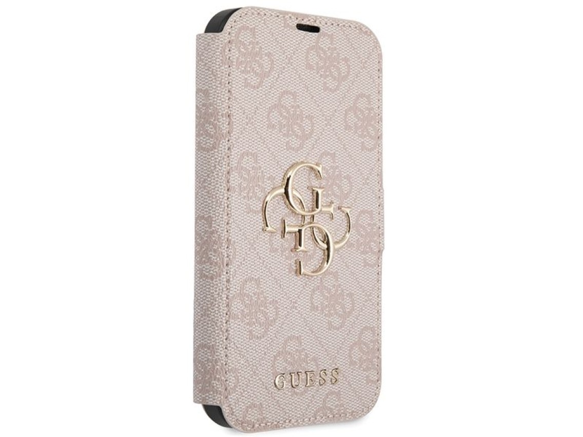Capa Guess 4G com logo metálico para iPhone 15/14/13 - rosa