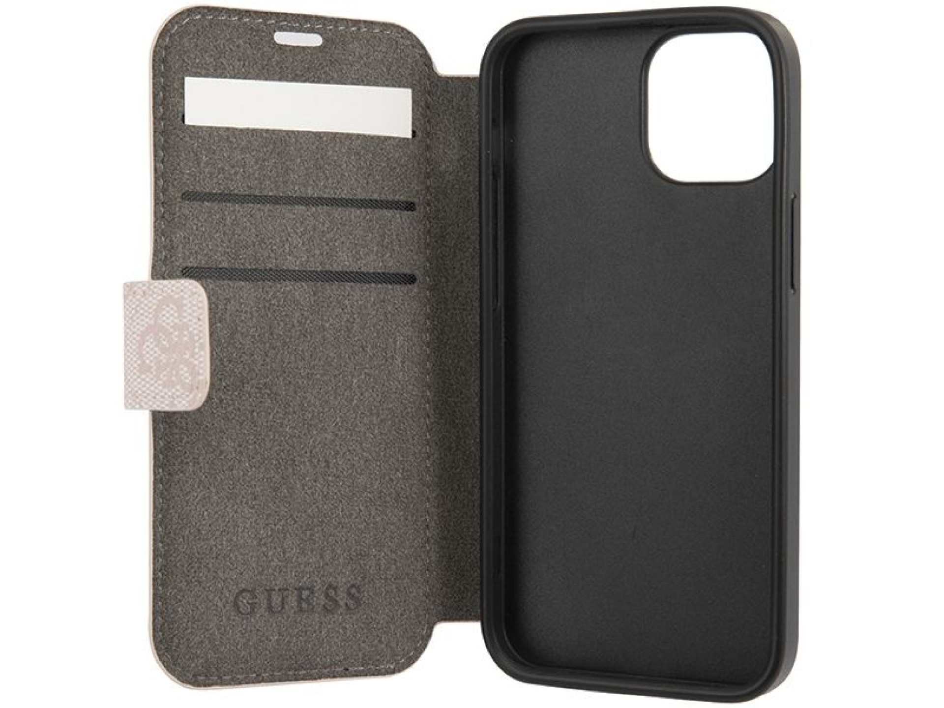 Capa Guess 4G com logo metálico para iPhone 15/14/13 - rosa
