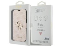 Capa Guess 4G com logo metálico para iPhone 15/14/13 - rosa Capa Guess 4G com logo metálico para iPhone 15/14/13 - rosa