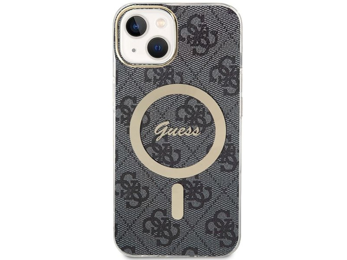 Capa Guess IML 4G MagSafe para iPhone 15 - preta