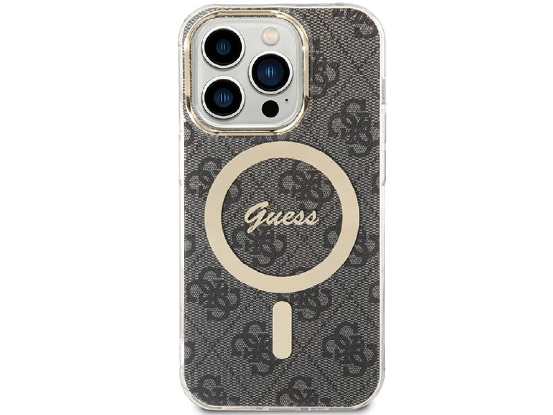 Capa Guess IML 4G MagSafe para iPhone 15 Pro - preta