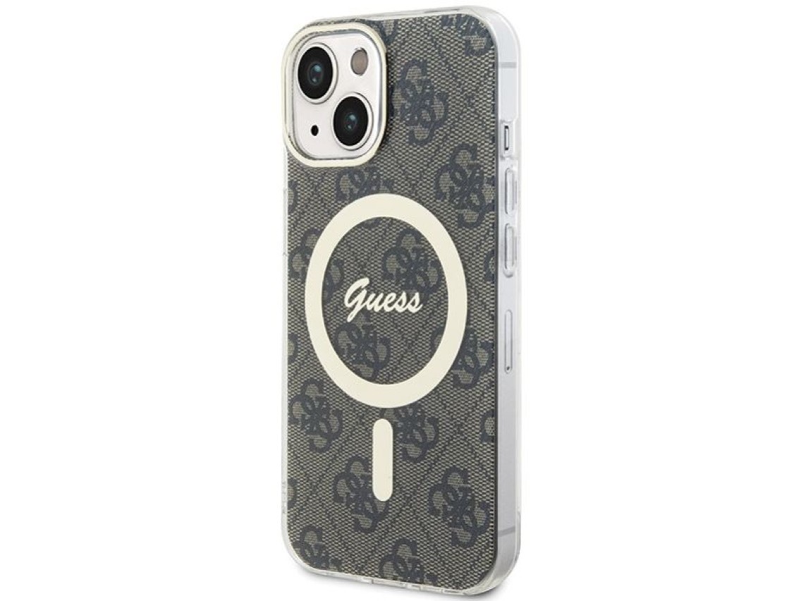 Capa Guess IML 4G MagSafe para iPhone 15 - marrom