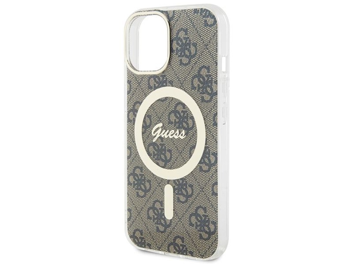 Capa Guess IML 4G MagSafe para iPhone 15 - marrom