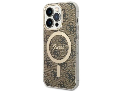 Guess IML 4G MagSafe case for iPhone 15 Pro - brown Guess IML 4G MagSafe case for iPhone 15 Pro - brown
