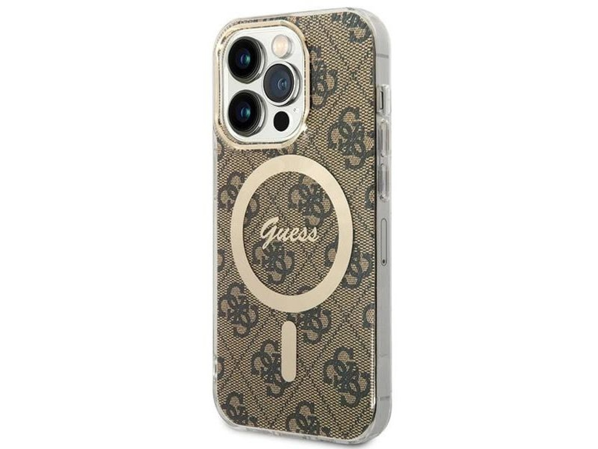 Funda Guess IML 4G MagSafe para iPhone 15 Pro - marrón