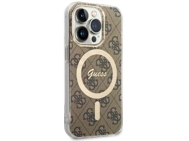 Guess IML 4G MagSafe case for iPhone 15 Pro - brown Guess IML 4G MagSafe case for iPhone 15 Pro - brown