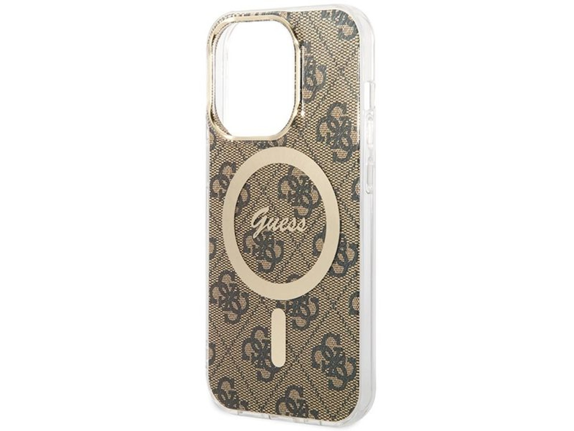 Funda Guess IML 4G MagSafe para iPhone 15 Pro - marrón