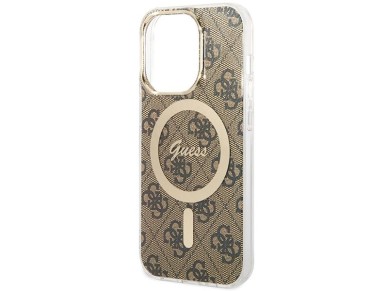 Guess IML 4G MagSafe case for iPhone 15 Pro - brown Guess IML 4G MagSafe case for iPhone 15 Pro - brown