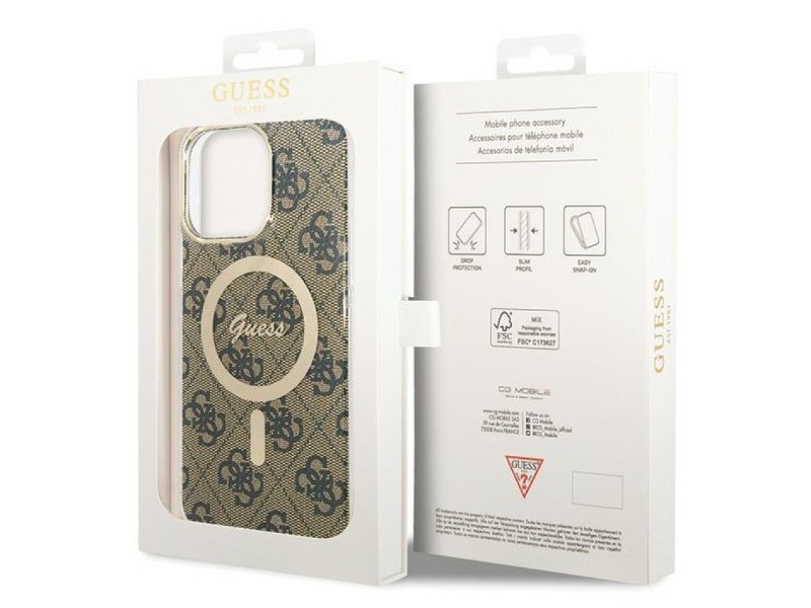 Capa Guess IML 4G MagSafe para iPhone 15 Pro Max - Marrom