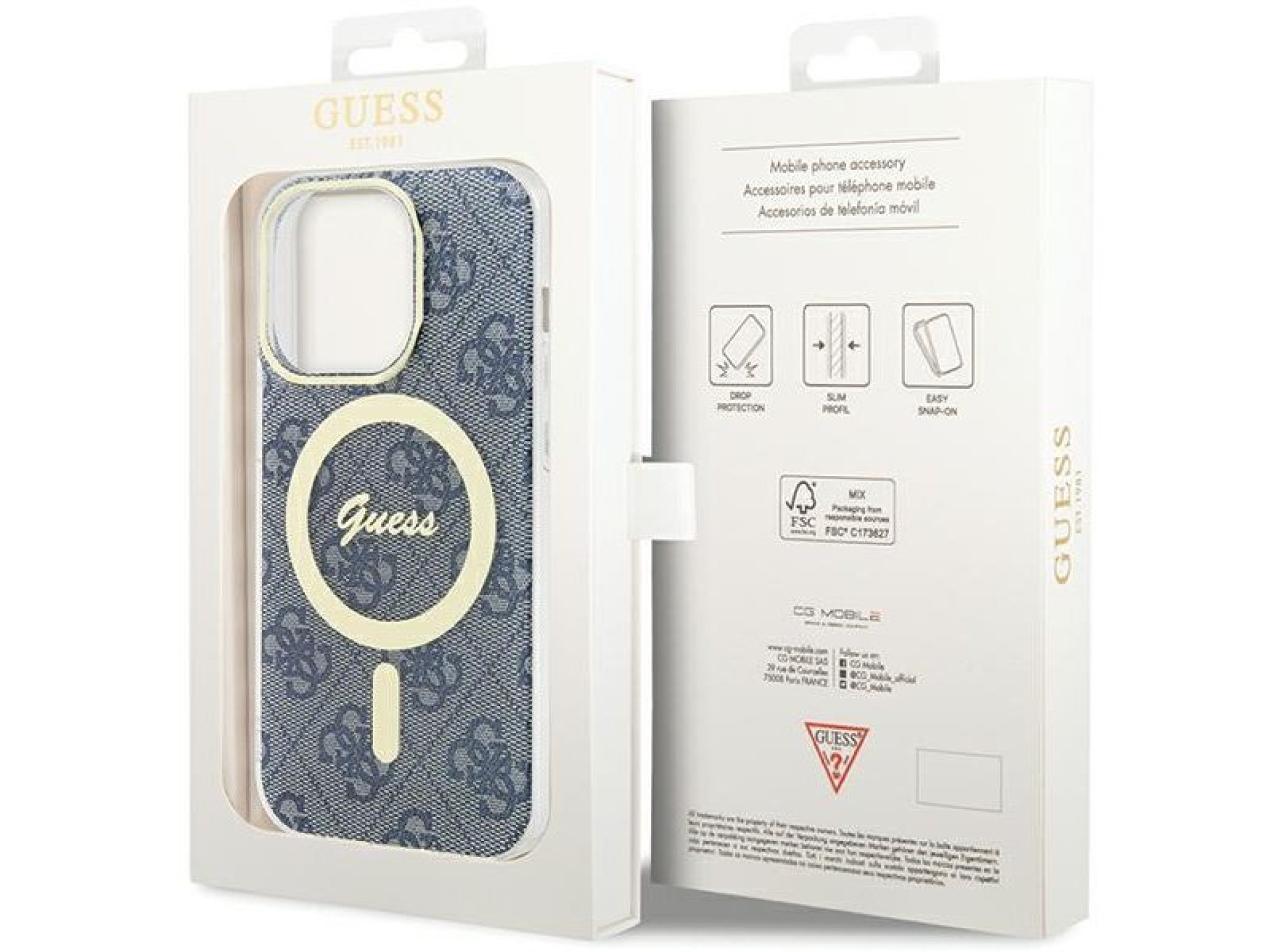 Guess IML 4G MagSafe case for iPhone 15 Pro - blue