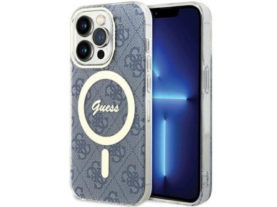Guess IML 4G MagSafe case for iPhone 15 Pro Max - blue Guess IML 4G MagSafe case for iPhone 15 Pro Max - blue