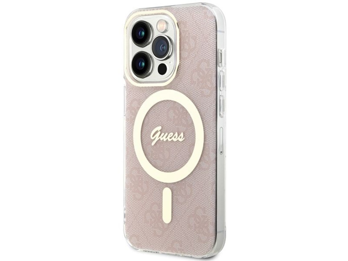 Funda Guess IML 4G MagSafe para iPhone 15 Pro - rosa