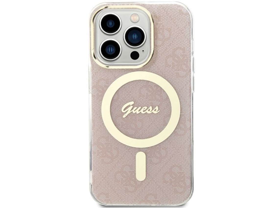 Funda Guess IML 4G MagSafe para iPhone 15 Pro - rosa