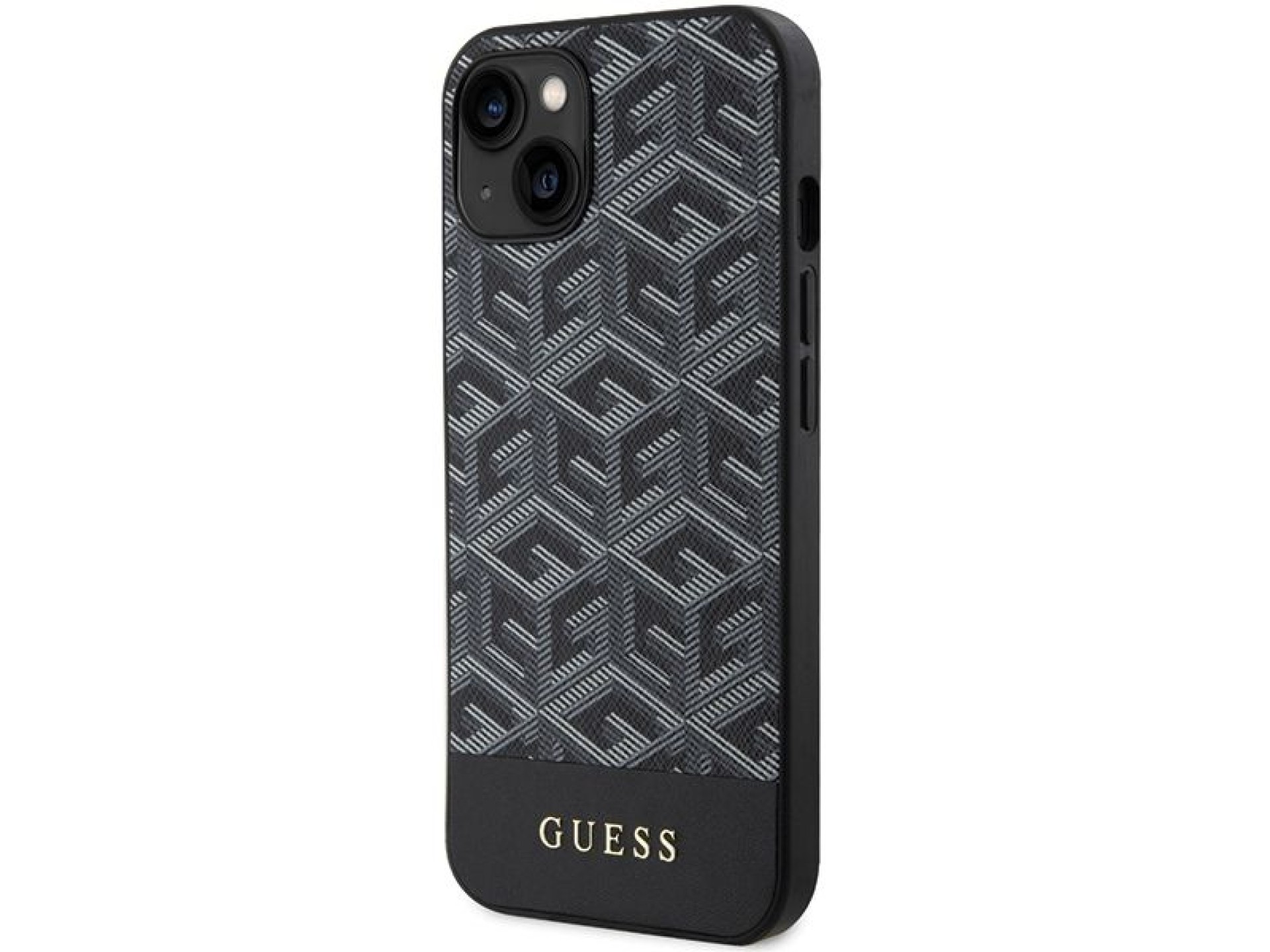 Funda Guess GCube Stripes MagSafe para iPhone 15 / 14 / 13 - negra