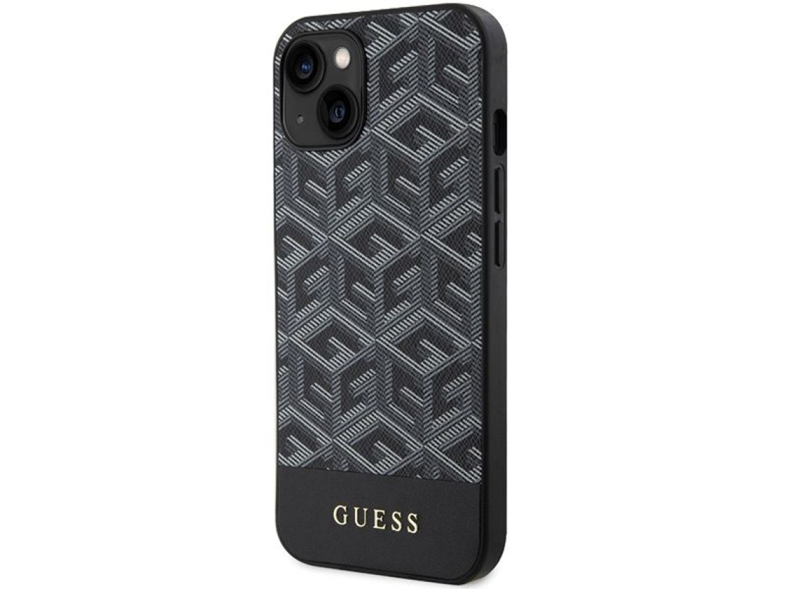 Funda Guess GCube Stripes MagSafe para iPhone 15 / 14 / 13 - negra