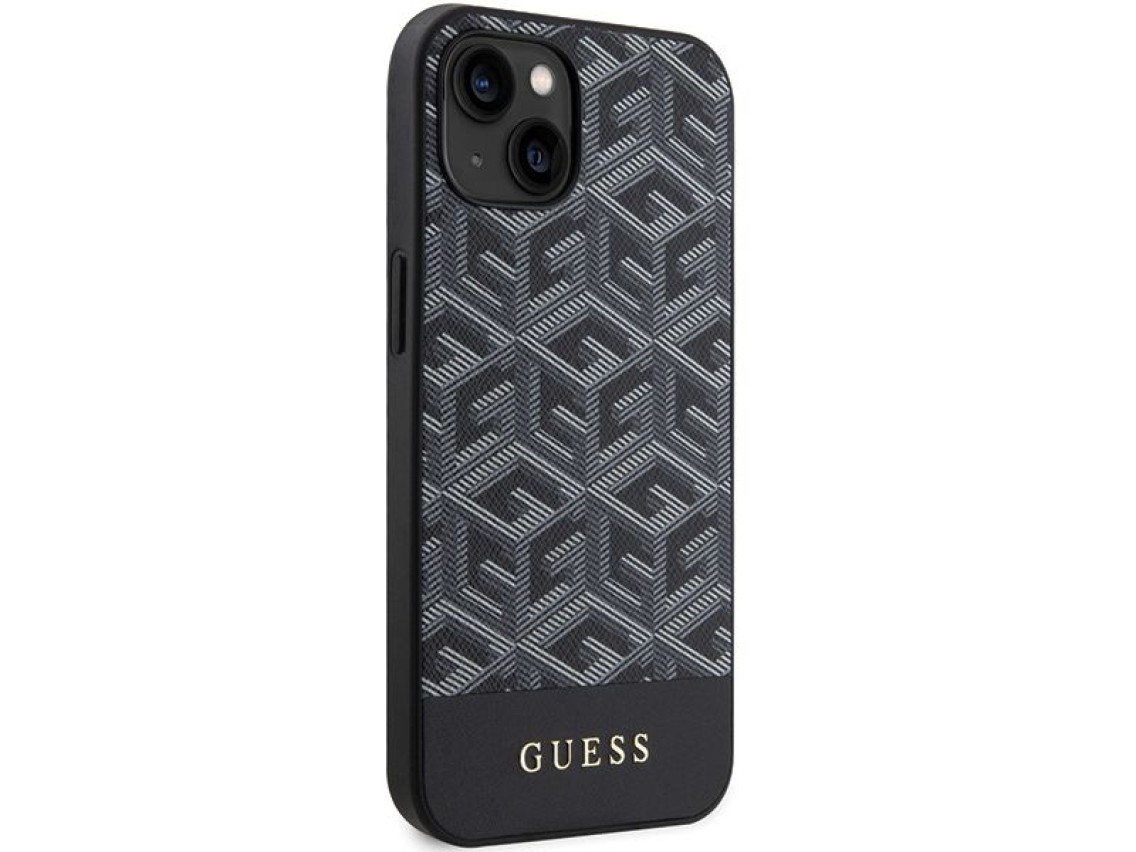 Funda Guess GCube Stripes MagSafe para iPhone 15 / 14 / 13 - negra