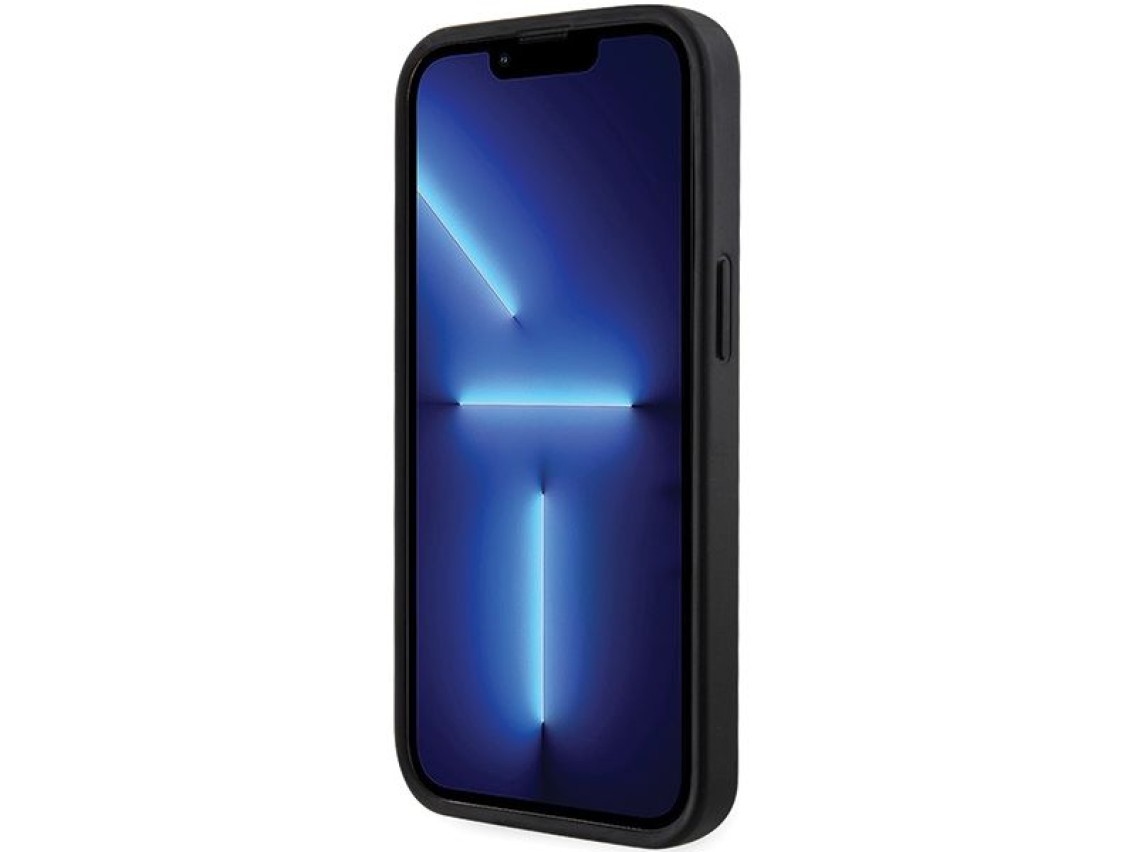 Funda Guess GCube Stripes MagSafe para iPhone 15 / 14 / 13 - negra
