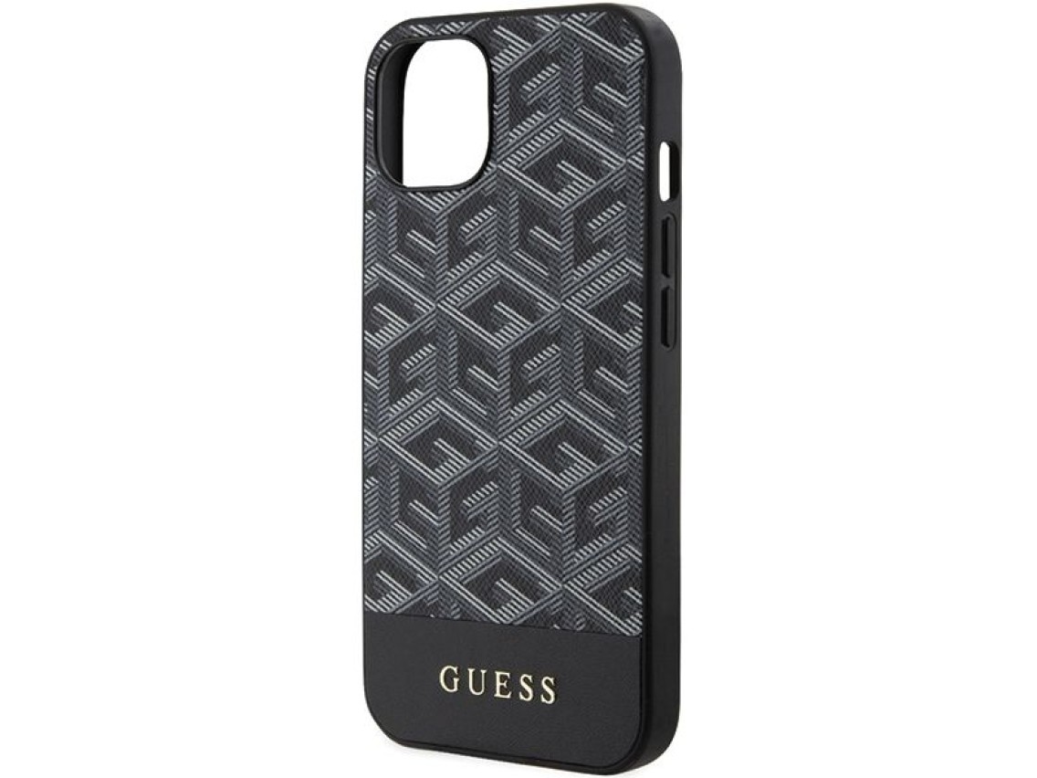 Funda Guess GCube Stripes MagSafe para iPhone 15 / 14 / 13 - negra