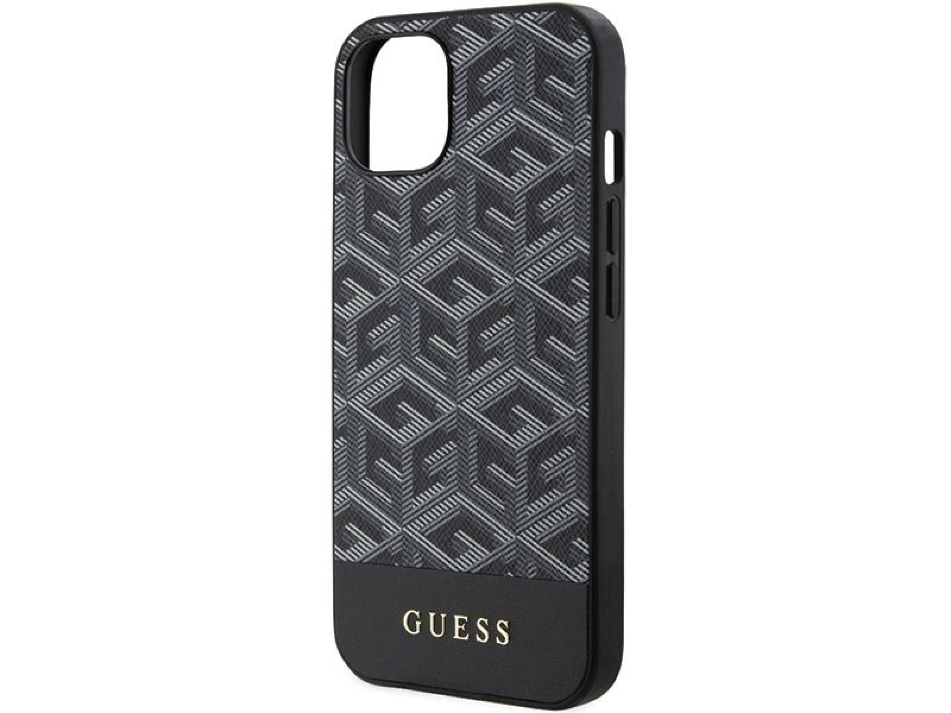 Funda Guess GCube Stripes MagSafe para iPhone 15 / 14 / 13 - negra
