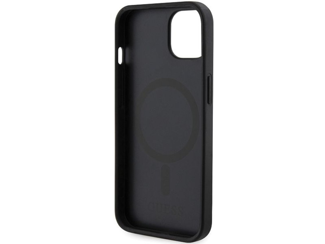 Funda Guess GCube Stripes MagSafe para iPhone 15 / 14 / 13 - negra
