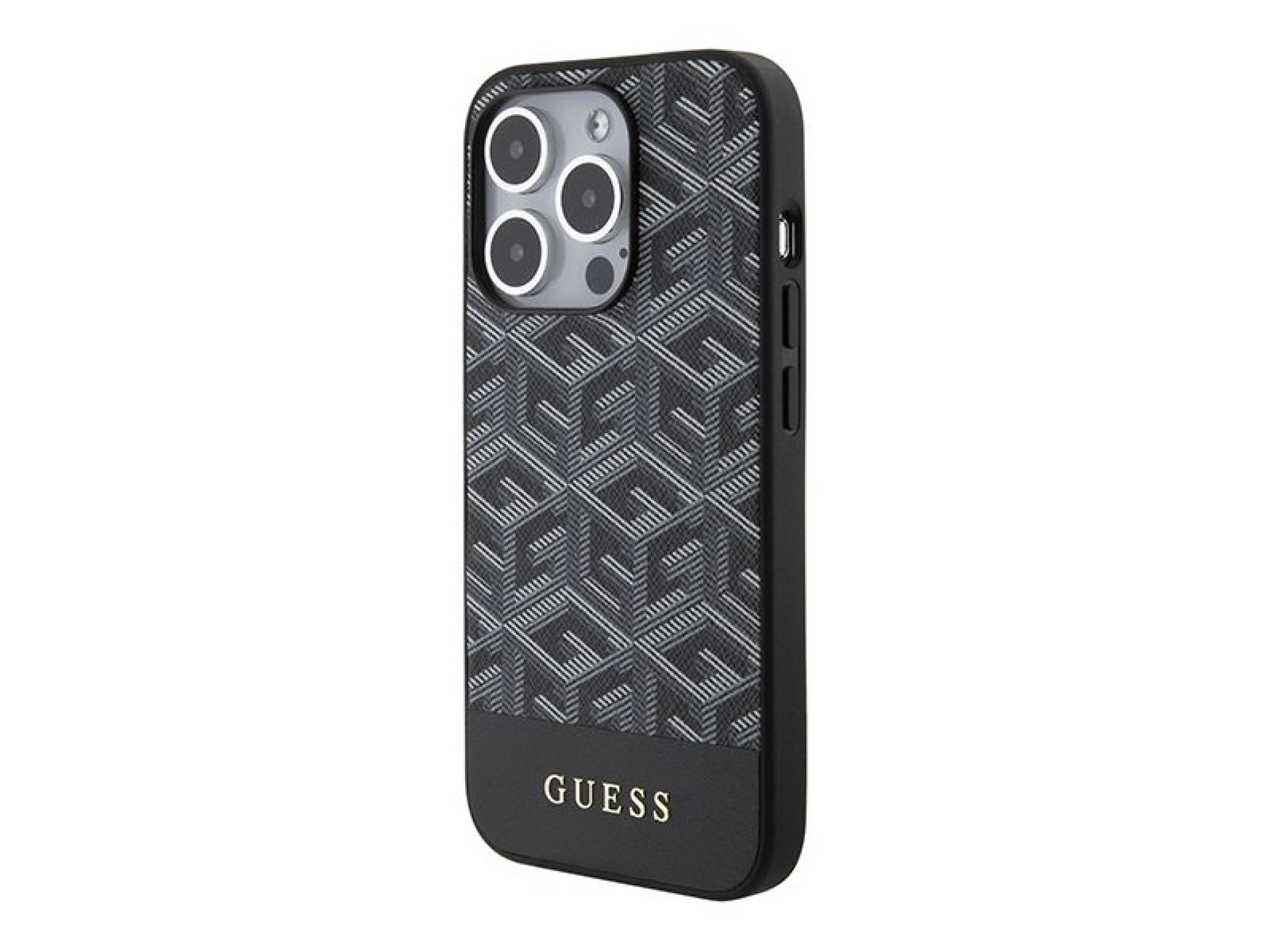 Guess GCube Stripes MagSafe case for iPhone 15 Pro Max - black
