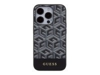 Guess GCube Stripes MagSafe case for iPhone 15 Pro Max - black