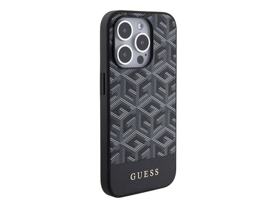 Guess GCube Stripes MagSafe case for iPhone 15 Pro Max - black