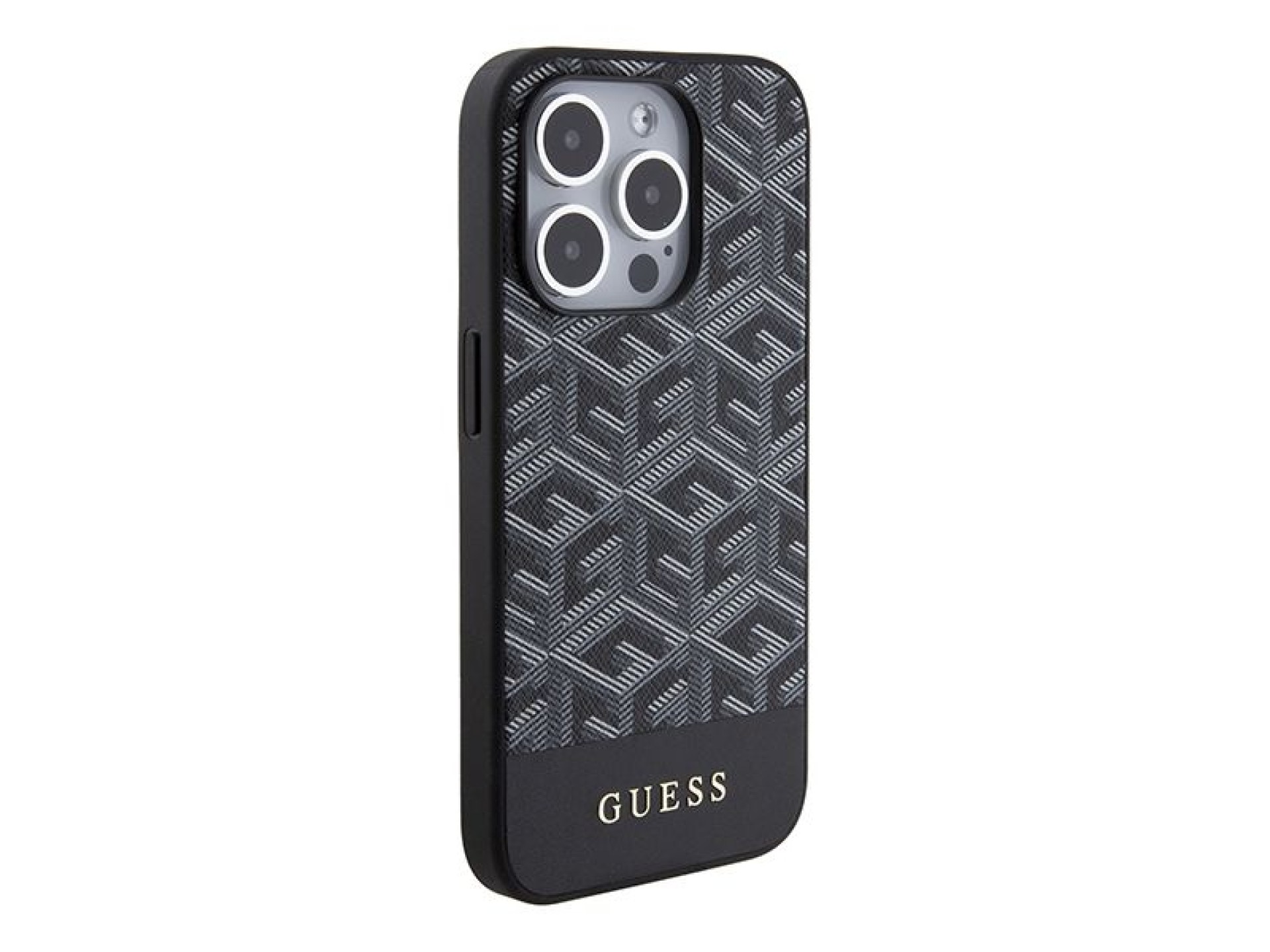 Guess GCube Stripes MagSafe case for iPhone 15 Pro Max - black