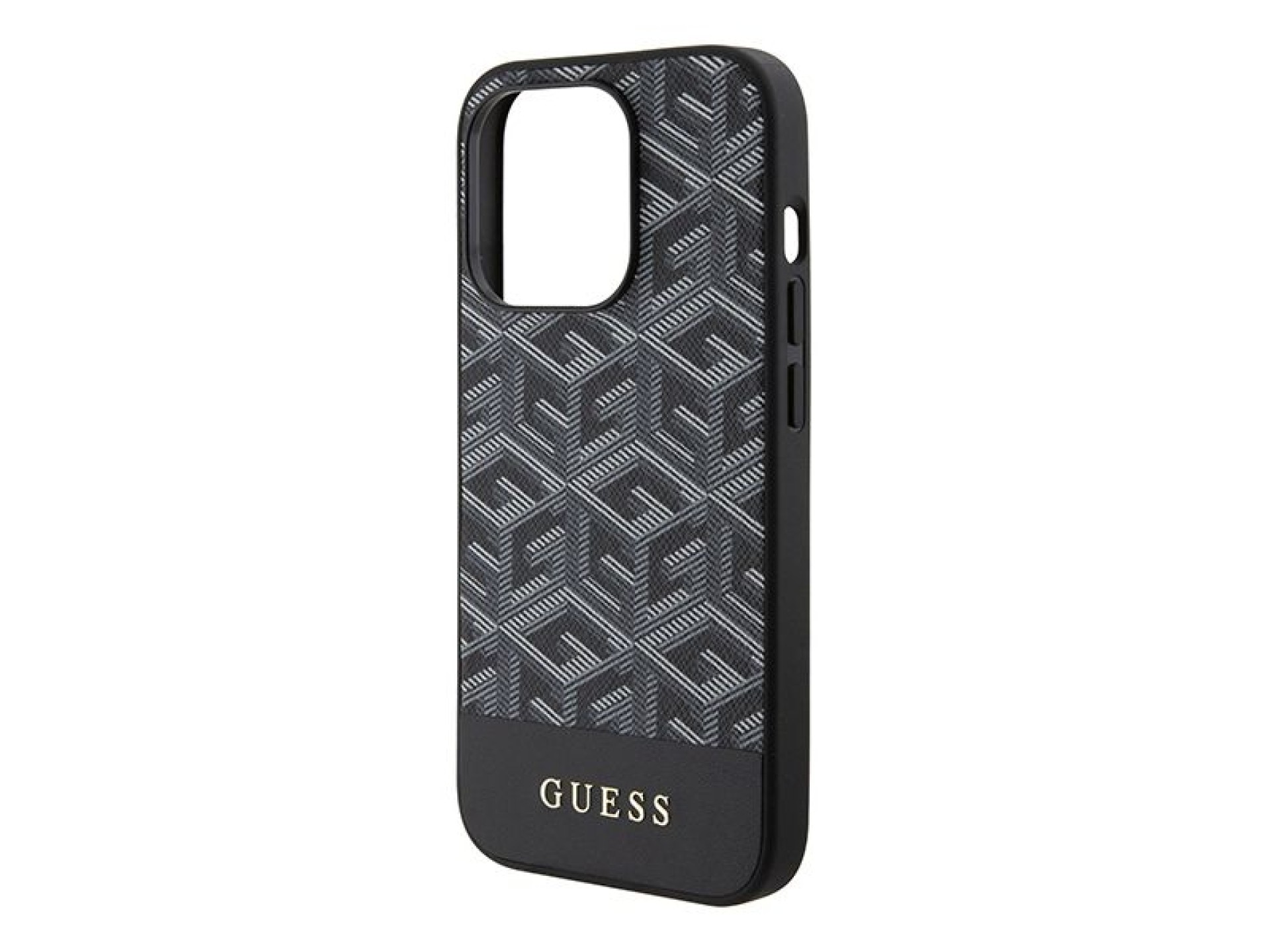 Guess GCube Stripes MagSafe case for iPhone 15 Pro Max - black