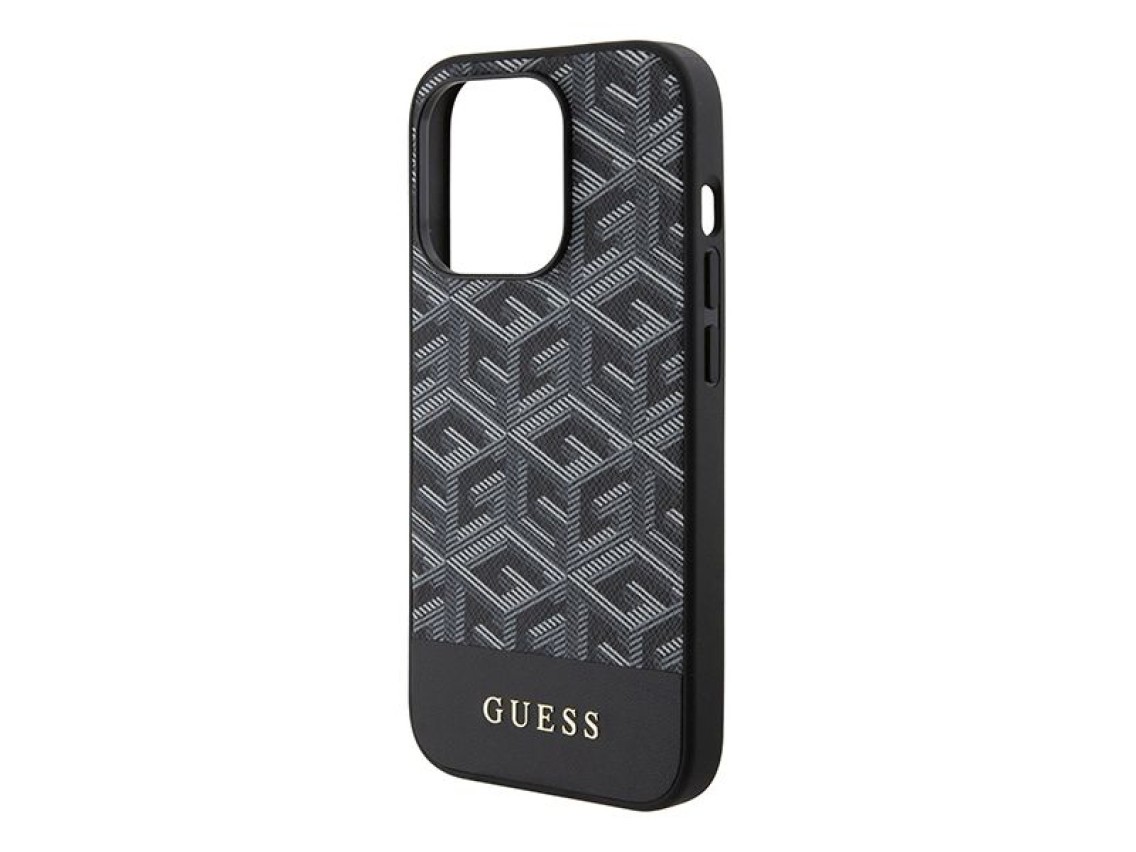Guess GCube Stripes MagSafe case for iPhone 15 Pro Max - black