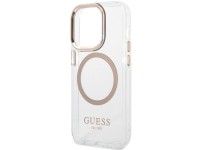 Guess Metal Outline Magsafe case for iPhone 15 / 14 / 13 - gold Guess Metal Outline Magsafe case for iPhone 15 / 14 / 13 - gold