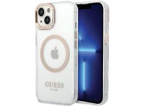 Capa Guess Metal Outline MagSafe para iPhone 15 Plus / 14 Plus - Dourada Capa Guess Metal Outline MagSafe para iPhone 15 Plus / 14 Plus - Dourada
