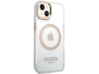 Capa Guess Metal Outline MagSafe para iPhone 15 Plus / 14 Plus - Dourada Capa Guess Metal Outline MagSafe para iPhone 15 Plus / 14 Plus - Dourada