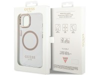 Capa Guess Metal Outline MagSafe para iPhone 15 Plus / 14 Plus - Dourada Capa Guess Metal Outline MagSafe para iPhone 15 Plus / 14 Plus - Dourada