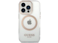 Funda Guess Metal Outline MagSafe para iPhone 15 Pro - dorada Funda Guess Metal Outline MagSafe para iPhone 15 Pro - dorada