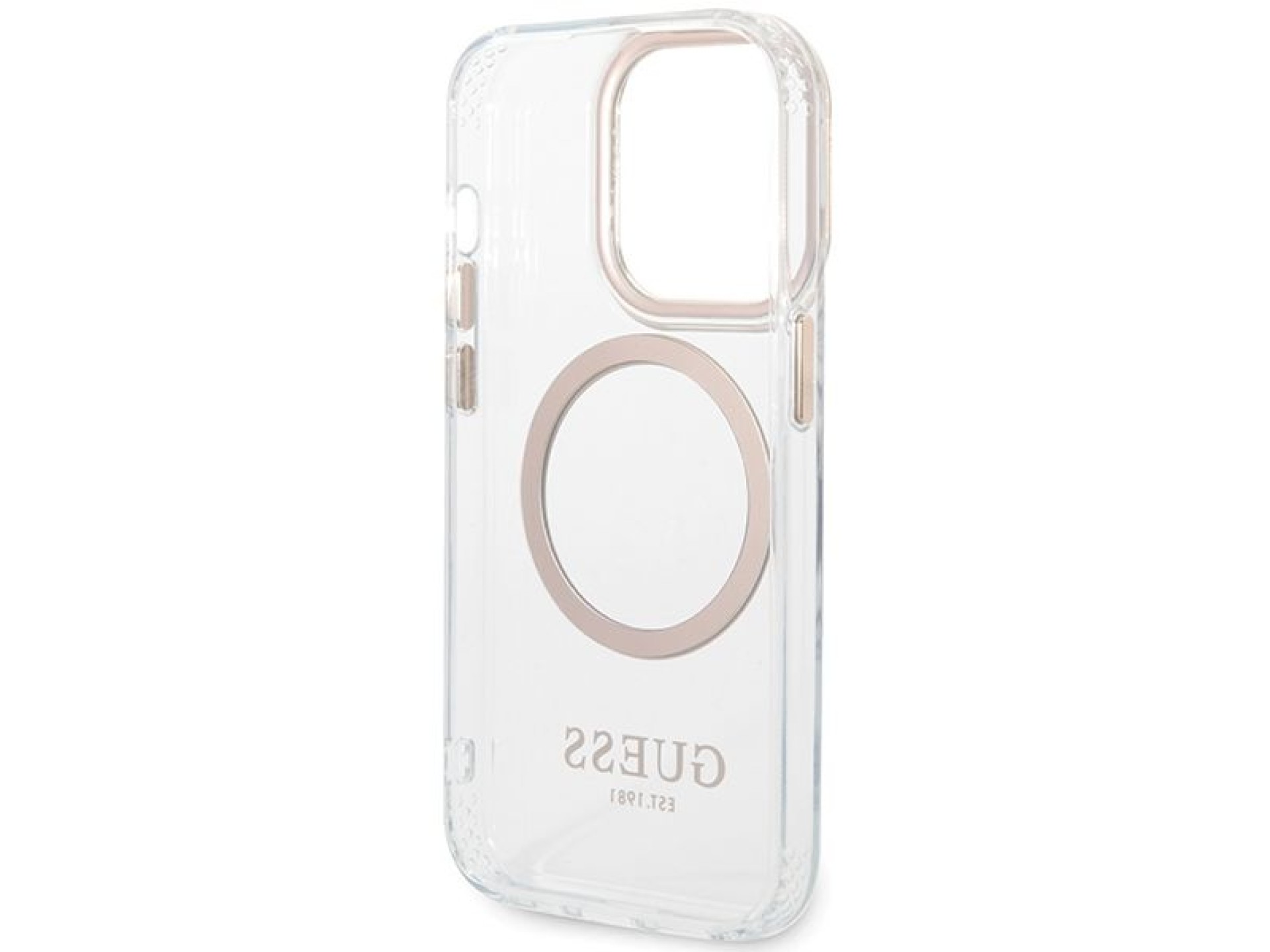 Guess Metal Outline Magsafe iPhone 15 Pro Max Case - Gold