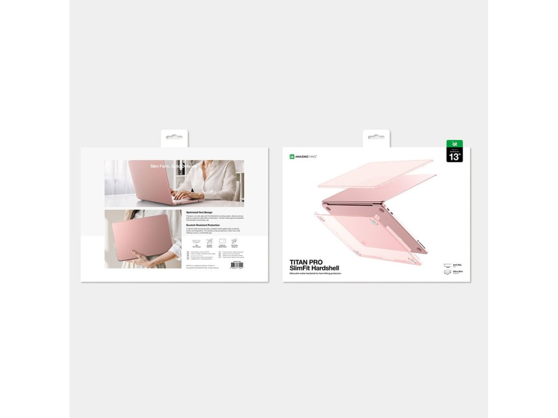 Capa rígida AmazingThing Titan para MacBook Neo 13" - Rosa